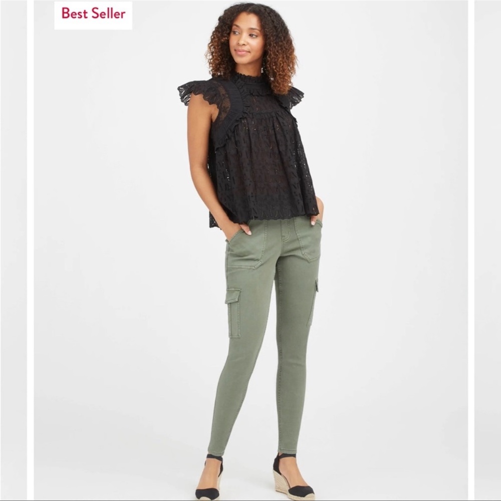 Spanx S/P Stretch twill ankle cargo pant Desert dune NEW